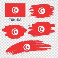 Set of flags of Tunisia vector