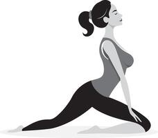Slim sportive young woman doing yoga and fitness exercises. vector