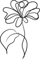 Hand drawn simple flower outline vector