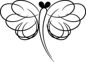Linear flat butterfly outline collection vector