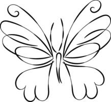 Linear flat butterfly outline collection vector