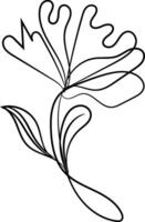Hand drawn simple flower outline vector