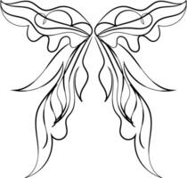 Linear flat butterfly outline collection vector