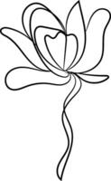 Hand drawn simple flower outline vector