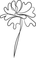 Hand drawn simple flower outline vector