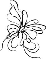 Linear flat butterfly outline collection vector