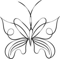 Linear flat butterfly outline collection vector