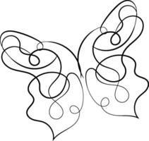 Linear flat butterfly outline collection vector