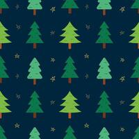 Various Christmas tree doodle handdrawn seamless pattern background for wrapping and wallpaper vector