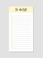 Blank to do list template designed for effective organization and productivity. features a minimalist layout with designated checkboxes and lines for tasks, making it ideal for personal or professional use in planning daily, weekly, or monthly tasks. vector