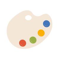 Colorful Artist Palette with Red, Green, Yellow, and Blue Paint Blobs vector