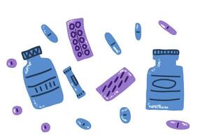Probiotic flat concept isolated. design set vector