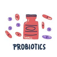 Probiotic flat concept isolated. design set vector