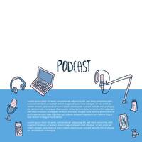 Podcast signs with text. elements design. vector