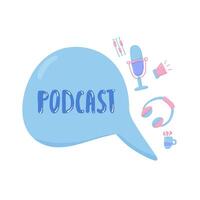 Podcast signs with text. elements design. vector