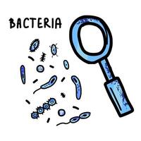 Bacteria signs isolated. design sketch set. vector