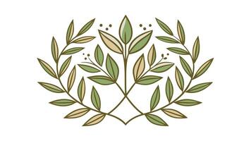 Laurel Wreath, Emblem Floral Branch Flat Style vector