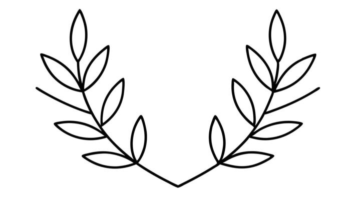 Laurel Wreath, Emblem Floral Branch Flat Style