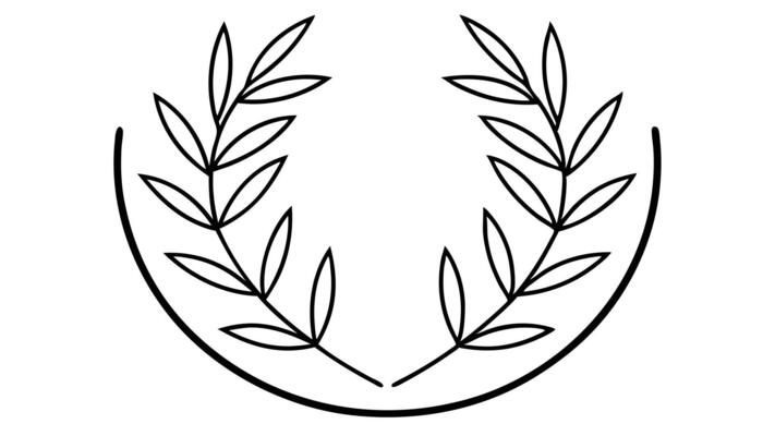 Laurel Wreath, Emblem Floral Branch Flat Style