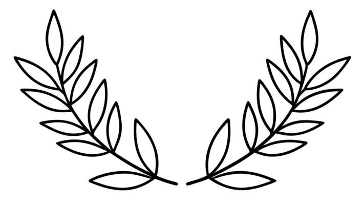 Laurel Wreath, Emblem Floral Branch Flat Style