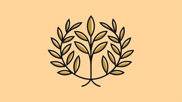 Laurel Wreath, Emblem Floral Branch Flat Style vector