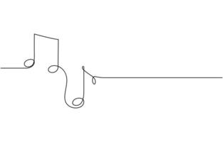 Continuous one line drawing treble clef. Music key. Isolated on white background illustration. vector
