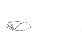 Abstract open book as line drawing on white background. Pro vector