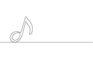 Continuous one line drawing treble clef. Music key. Isolated on white background illustration. vector