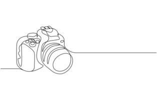 Retro camera one line continuous. Line art camera. Hand drawn art, Digital camera single continuous line drawing illustration vector