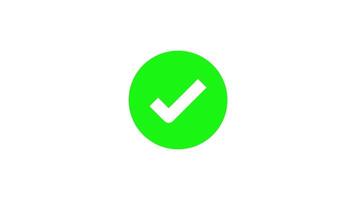 2d render of check mark on white background for ui video