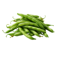 Generated Ai Fresh green beans neatly arranged in a pile png