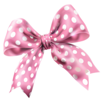 Generated Ai Pink Polka Dot Ribbon Red png