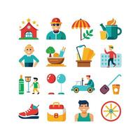 Lifestyle and Leisure Icon Set Collection Illustration vector