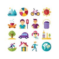 Lifestyle and Leisure Icon Set Collection Illustration vector
