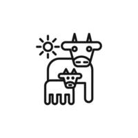 Animal husbandry logo sign outline vector