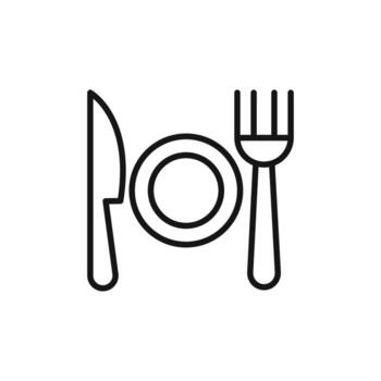 negocio almuerzo, cena icono vector