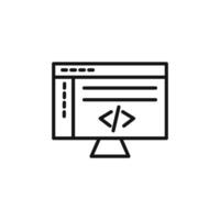 coding program logo sign outline vector