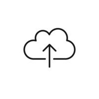 cloud upload logo sign outline vector