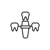 dental implantes logo firmar contorno vector