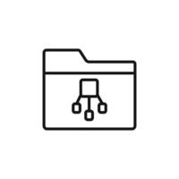 Folder with tree structure logo sign outline vector