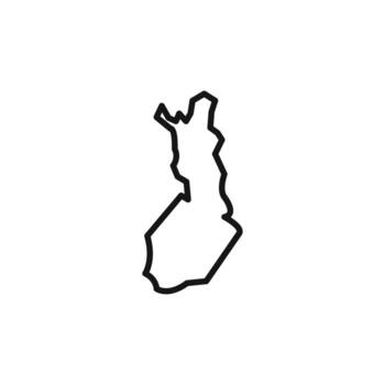 mapa de Finlandia logo firmar contorno vector