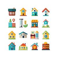 Home and Real Estate Icon Set Collection Illustration vector
