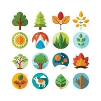 Nature Icon Set Collection Illustration vector