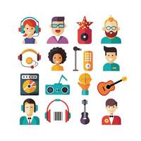 Music and Entertainment Icon Set Collection Illustration vector