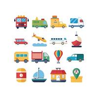 Transportation Icon Set Collection Illustration vector