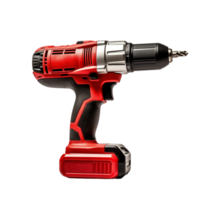 Red cordless drill isolated on transparent background png