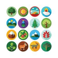 Nature Icon Set Collection Illustration vector
