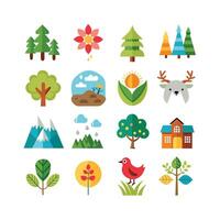 Nature Icon Set Collection Illustration vector
