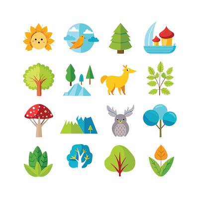 Nature Icon Set Collection Illustration