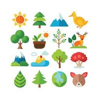 Nature Icon Set Collection Illustration vector